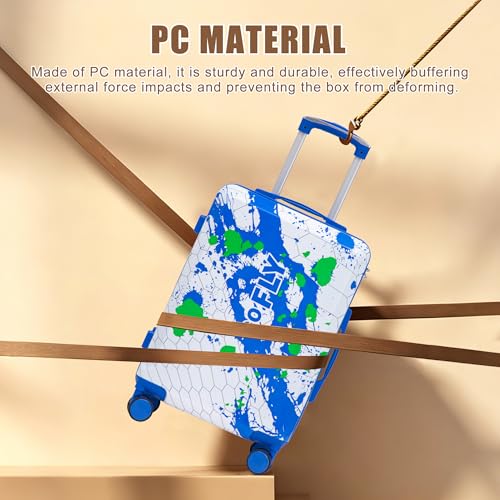 Image of Hardshell Luggage Sets, Lightweight Stripes Suitcases with Spinner Wheels, Blue-PC