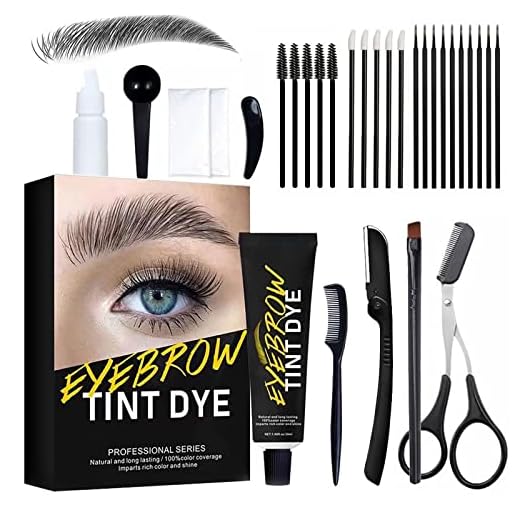 Eyebrow & Eyelash Color Kit, Eyebrow Ti-ηt & Eyelash Ti-ηt, Suitable for Salon & Home Use (Black)