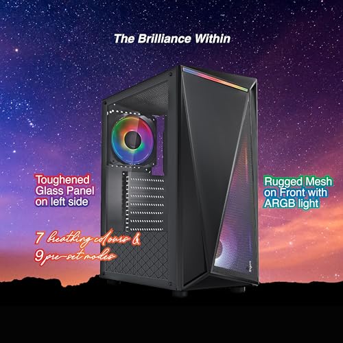 Image of FINGERS NovaRay Full ATX PC Cabinet with Dual Chamber Design, ARGB Lights, 3 x 12 cm Massive ARGB Fans for Superior Cooling & Performance, Toughened Glass Side Panel, Magnetic Dust Filter