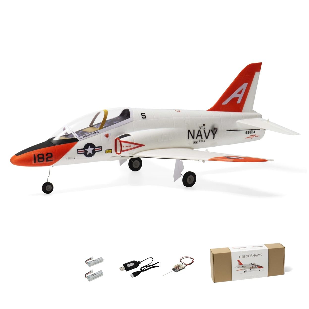 MinimumRC T-45 Goshawk RC Jet, 30mm EDF, 390mm Wingspan, RC Airplane for Adults, Stable and Easy to Fly (Brushed, Without Transmitter) Brushed Without Transmitter