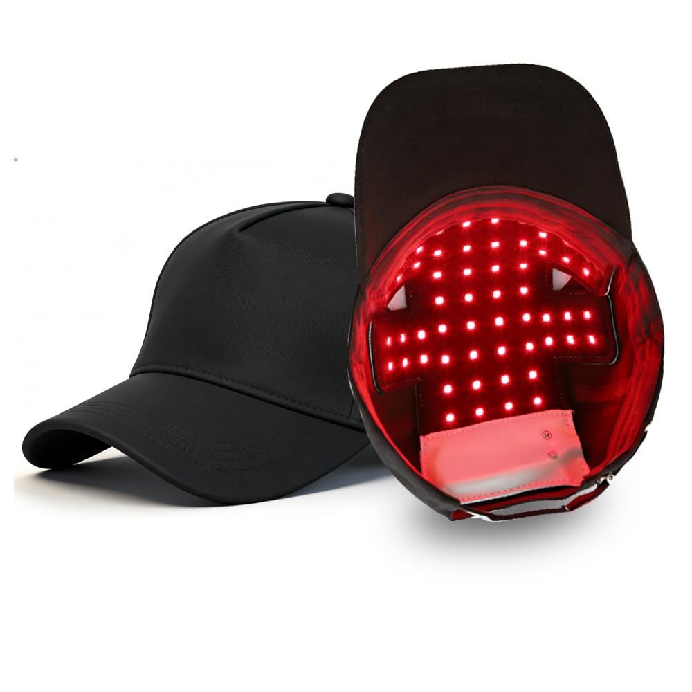 Red & Blue Light Therapy Hair Growth Cap, 4 Wavelength Modes Scalp Phototherapy Hat with 56 LED Infrared Beads, At-Home Hair Regrowth Device for Men & Women Scalp Care