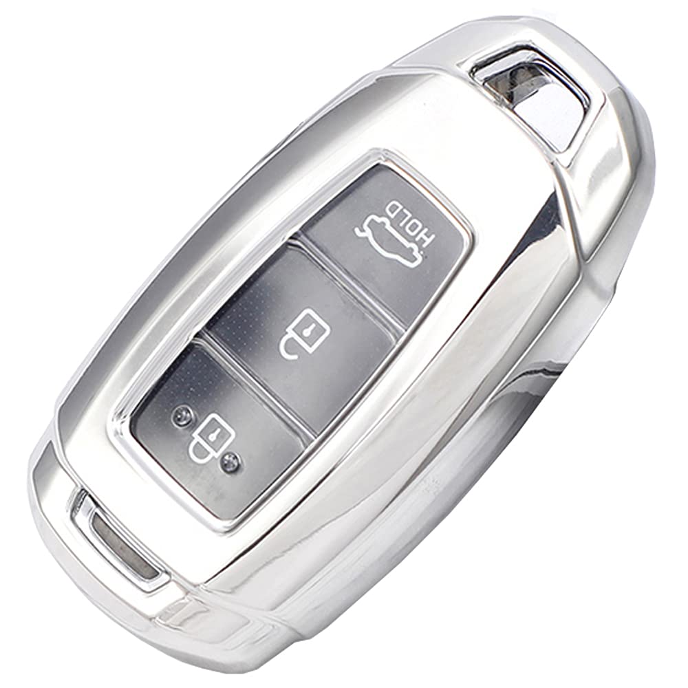 Grakest New Silicone Rubber Key Fob Case Key Cover fit for Kona Azera Grandeur Veloster IG Key Fob Case 4 Buttons, Black 2pcs, S