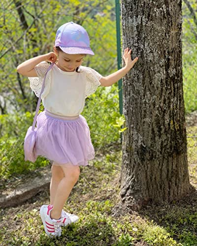 accsa Filles Licorne Chapeau Réglable Chapeau de Soleil Arc-en-Ciel Casquette de Baseball Tie-Dye Snapback Cap Âge 3-9 - Image 4