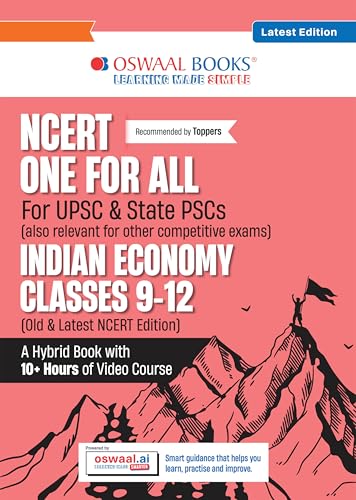 Image of Oswaal NCERT One For All Book for UPSC & State PSCs | Indian Economy Classes 9-12 (Old & New NCERT Edition)