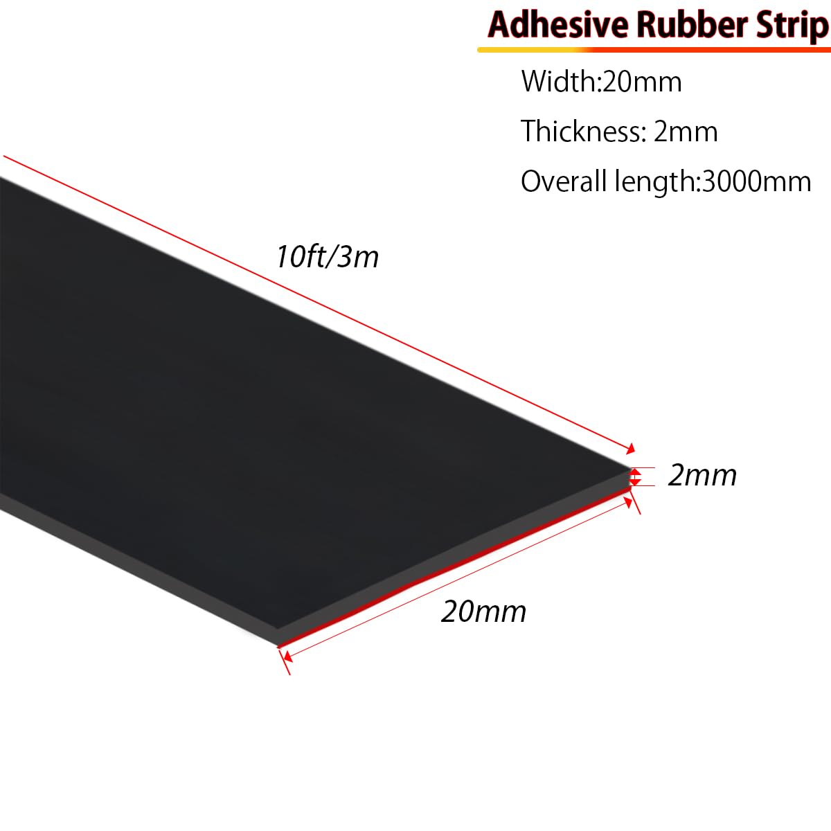 Bande Adhésive Néoprène 100mm X 1.5mm X 3m - Étanchéité, Rembourrage Et Anti-Vibration