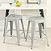 BELLEZE 30 Inch Stackable Metal Bar Stools, Indoor Outdoor Restaurant Patio Dining Seats, Contemporary Modern Vintage Industrial Steel Metal [Set of 6] - Wyatt (Gray)