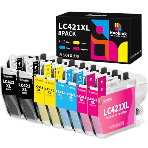 Hookink Tinta LC421XL Compatible para Brother LC421 XL LC421XLVAL para Brother DCP-J1050DW MFC-J1010DW DCP-J1140DW DCP-J1800DW, Brother DCPJ1050DW (8-Pack)
