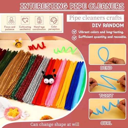 Image of Mnuizu 200Pcs Pipe Cleaners Bulk Craft Supplies Chenille Stems Pipe Cleaner | Pipecleaners Crafts Supplies for Flower Making, DIY Art Crafts, Festival Decorations, Wine Red