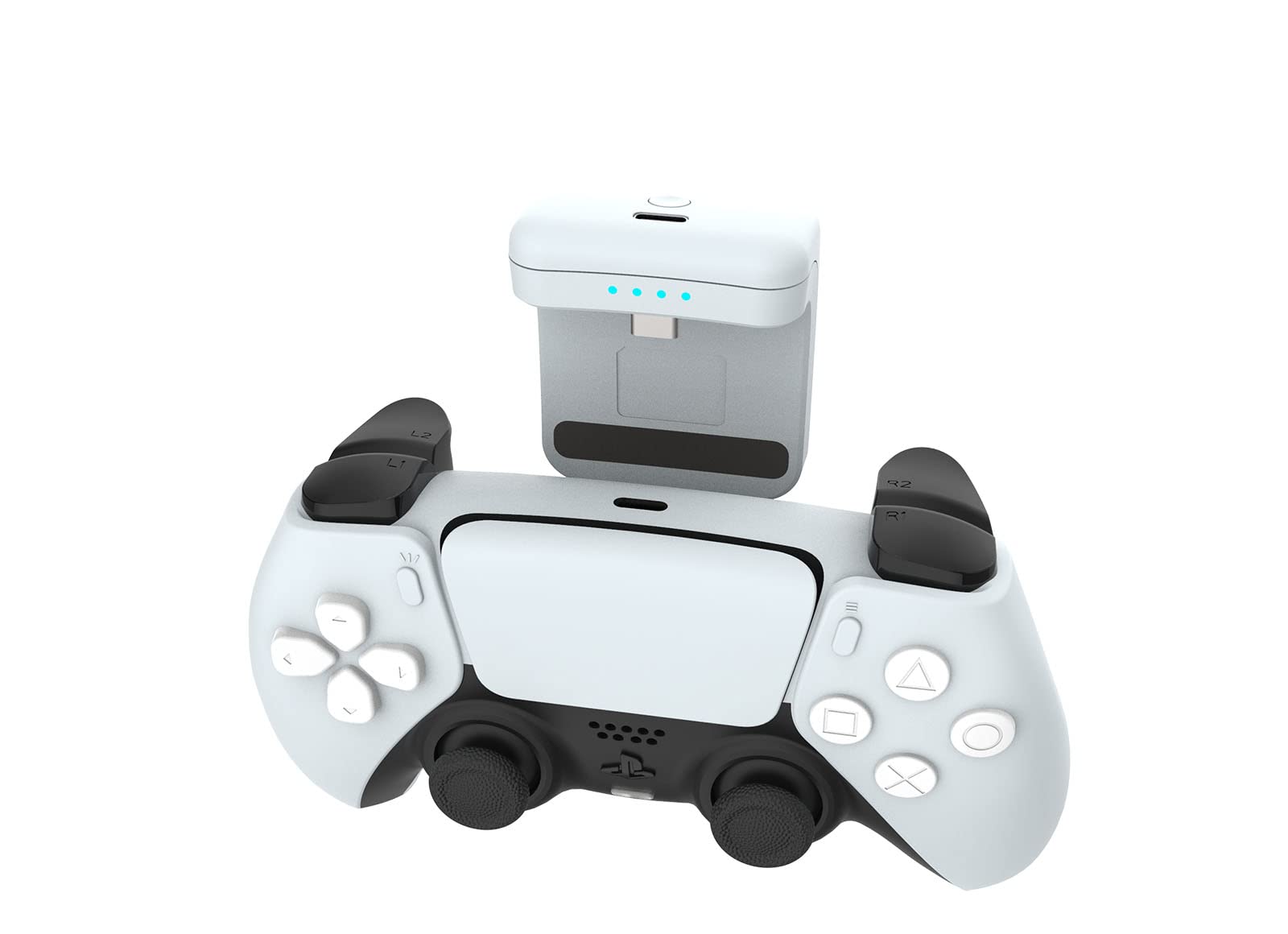 Rii Controller Ladestation nur mit PS5 Kompatibel, Zubehör für PS5, 2000mAh, Ladestation mit Batterieanzeige, USB-Type-C Ladekabel, Weiß