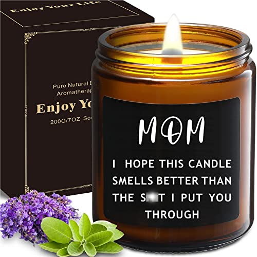 Gifts For Mom-Funny Birthday Gifts For Mom, Mothers Day Gifts From Daughter Son Christmas Stocking Stuffers For Women Gifts, Lavender Scented Candles(7Oz) #TOP6