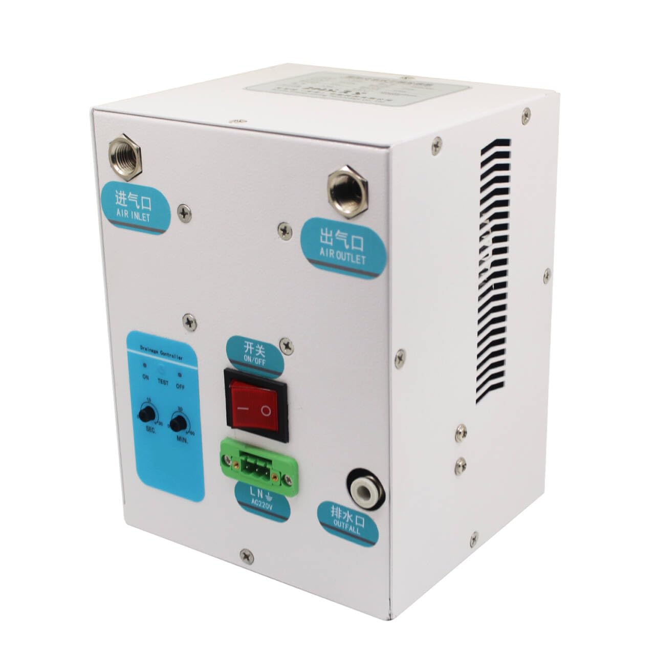Secador refrigerativo de aire comprimido para compresor industrial filtro separador de humedad y aceite tratamiento del aire comprimido equipo industrial para laboratorio (260L/min)
