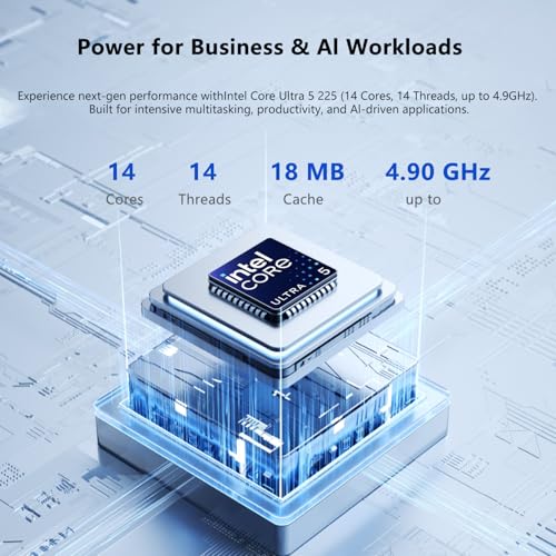 Image of Lenovo ThinkCentre M70s Small Business AI Desktop, Intel Core Ultra 5 225, 16GB DDR5, 512GB SSD, HDMI, DP, Wi-Fi 6, Support 3-Monitor 4K, Wired KB & Mouse, Win 11 Pro, Bundle ADATA 64GB Flash Drive