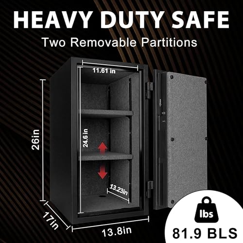 TIGERKING Fireproof Safe,3.47 Cubic Feet Home Safe Box, Large Steel Digital Safes Box with Digital Lock for Home and Office