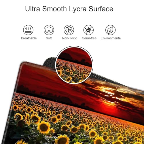 Image of XXXL Mouse Pad Gaming 48x24 Extra Large Mousepad Huge Full Desk Mat Oversized Desk Pad Sunflower Sunset Marble Mouse Mat Giant Computer Mat for Protector Desktop