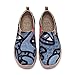 UIN Charming Kiss Herren Bequeme Reiseturnschuhe Mode gemalte Wanderschuhe Slip On Schuhe Canvas Blau（43）