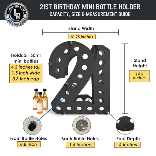 Image of Lumber Reveal USA | White 21 Shot Bottle Holder | 21st Birthday Decorations | Unique 21st Birthday Gifts | Holds 21 Shooter Bottles | 4 Colors Available | Assembled