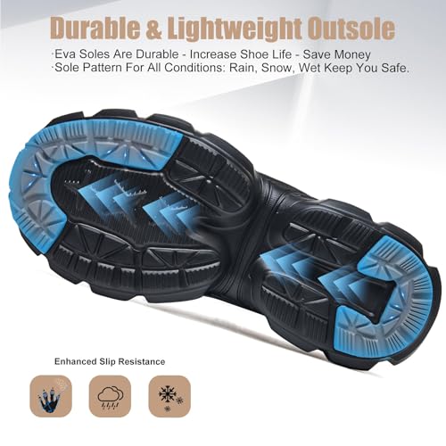 Image of Hogent Steel Toe Shoes for Women Men Wide Non Slip Work Sneakers Indestructible Shoes Lightweight Breathable Construction Sneakers Puncture Proof Ergonomic Design