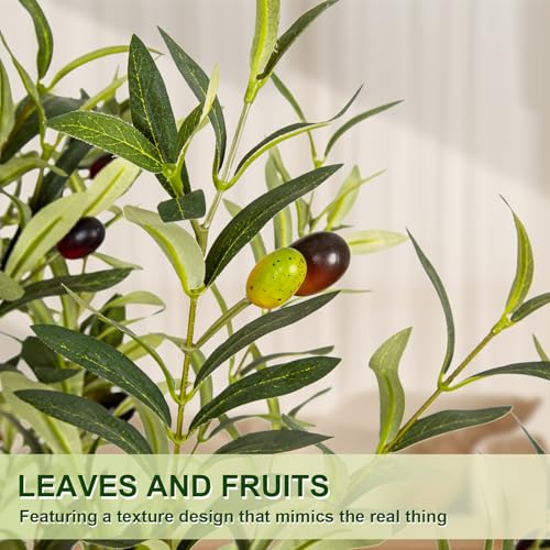 image for VIVATREES Olive Trees Artificial Indoor, 6FT Tall Faux Olive Tree with