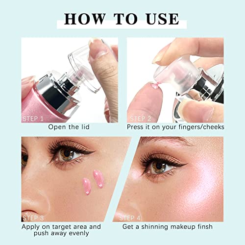 Newbang Shimmer Liquid Blush Beauty Wand Face Rouge For Cheek Silky Smooth Lightweight Blendable Glowing Shimmery Natural Glitter Finish Moisturizing Creamy Formula Cruelty-Free Pink #TOP5