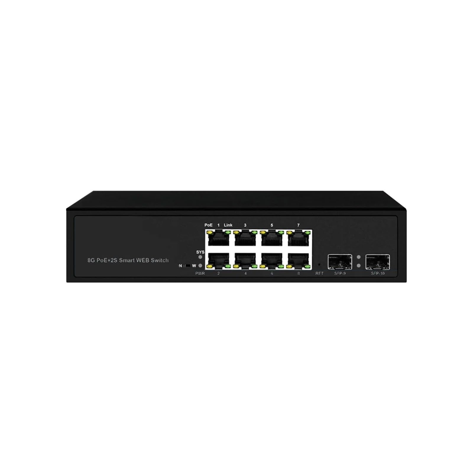OSHZIKJII Full gigabit 8-port PoE or non Web Switch with 2 ports SFP uplink/ 8 * 10/100/1000M PoE+2 * 1000M SFP(POE with A-.U)
