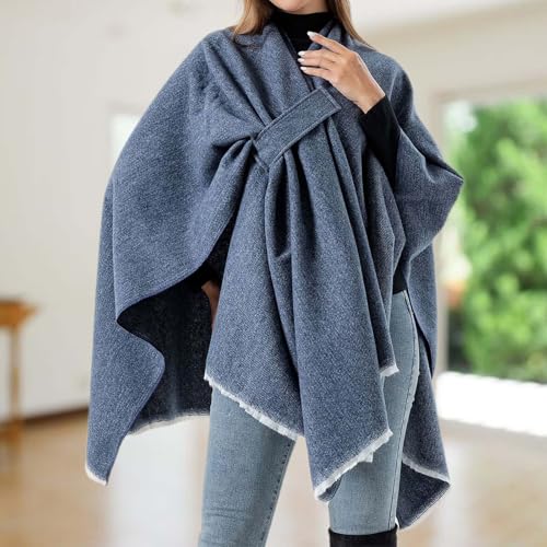 Bovagu Women's Front Wrap Cardigan Shawl Plus Size Fall Large Blanket Wraps Open Front Cardigan Shawls Blanket3
