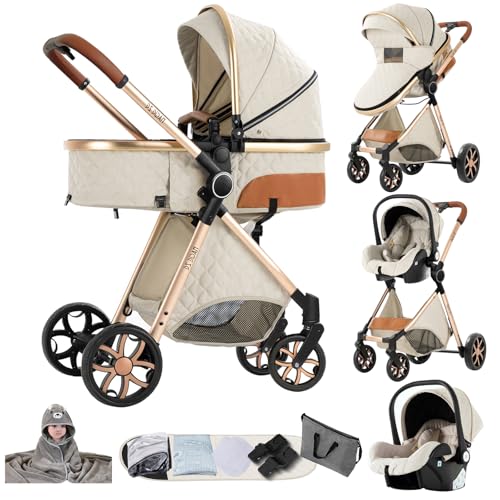 Prokoke Kinderwagen 3 in 1, Buggy mit Umkehrbarkeit