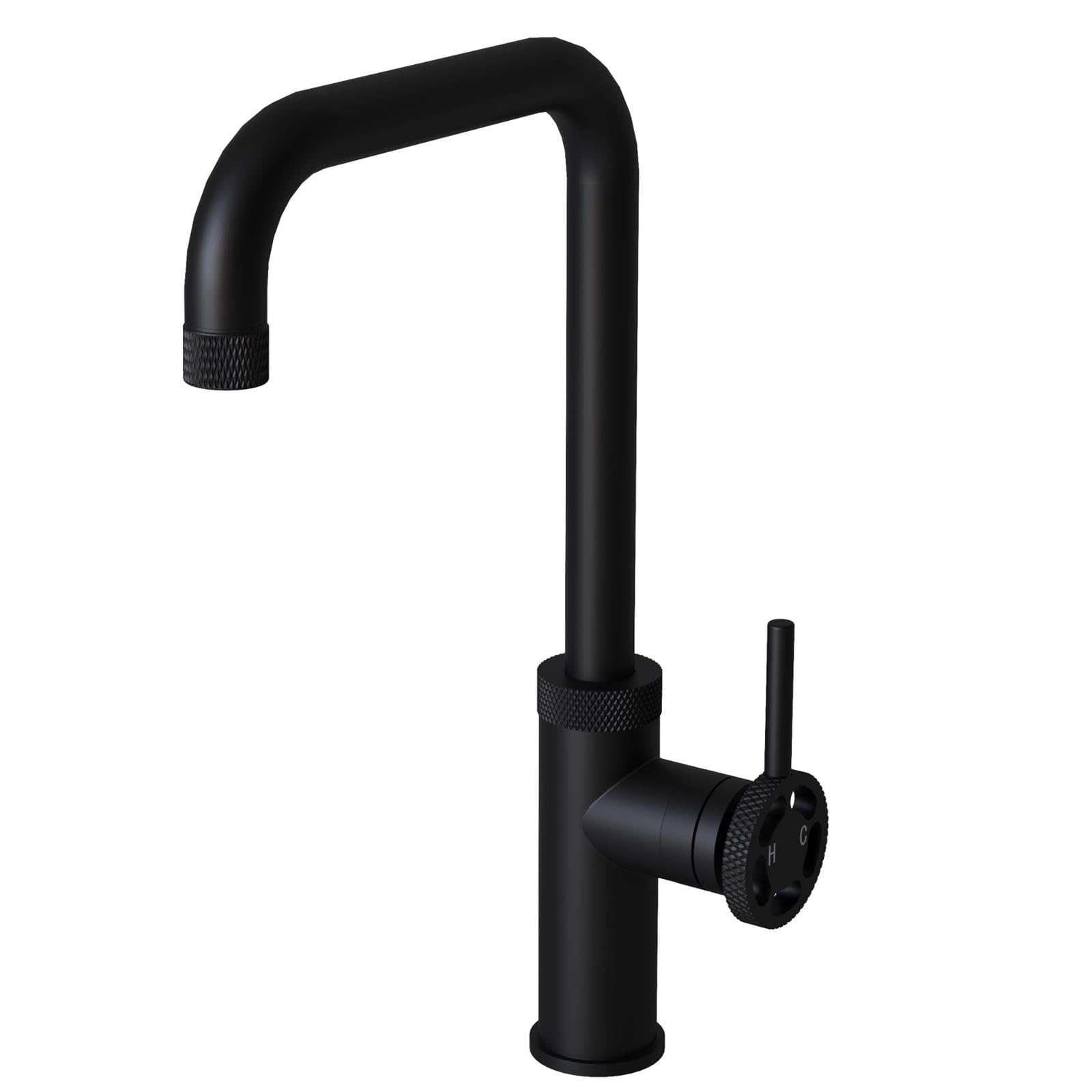 Liquida Black Lb418mb Industrial Style Single Lever Matt Kitchen Mixer Tap