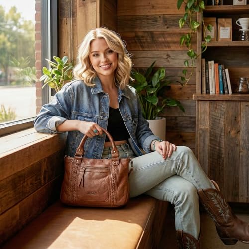 Image of Y2K Purses Hobo Bags for Women Roomy Washed Leather Handbags with Crossbody Strap