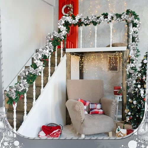 LATERN Silver Berry Christmas Garland - Image 4