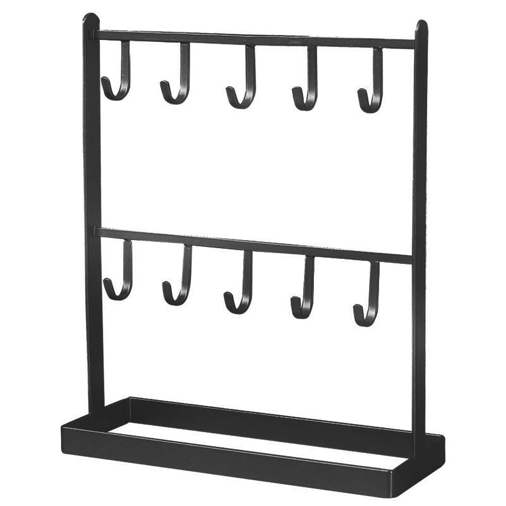 Ximie Black Tabletop Iron Jewelry Jewelry Earring Hanger Necklace Ring Earring Earring Shelf Display Shelf Porch Key Rack