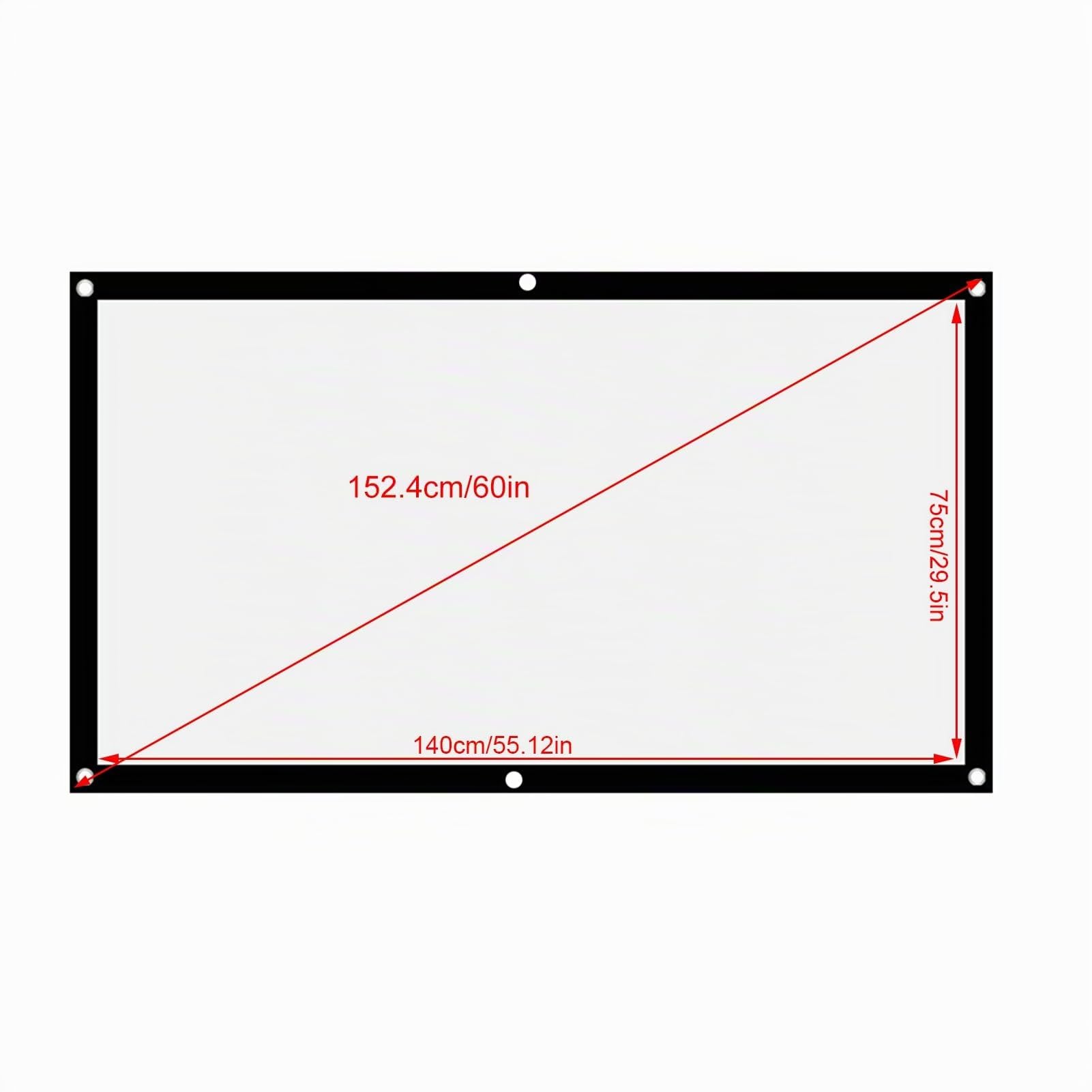 Pantalla de proyector portátil HD 16: 9 Pantalla de películas de proyector sin Arrugas 40 Pulgadas - 120 Pulgadas Cortina de (60 Pulgadas)