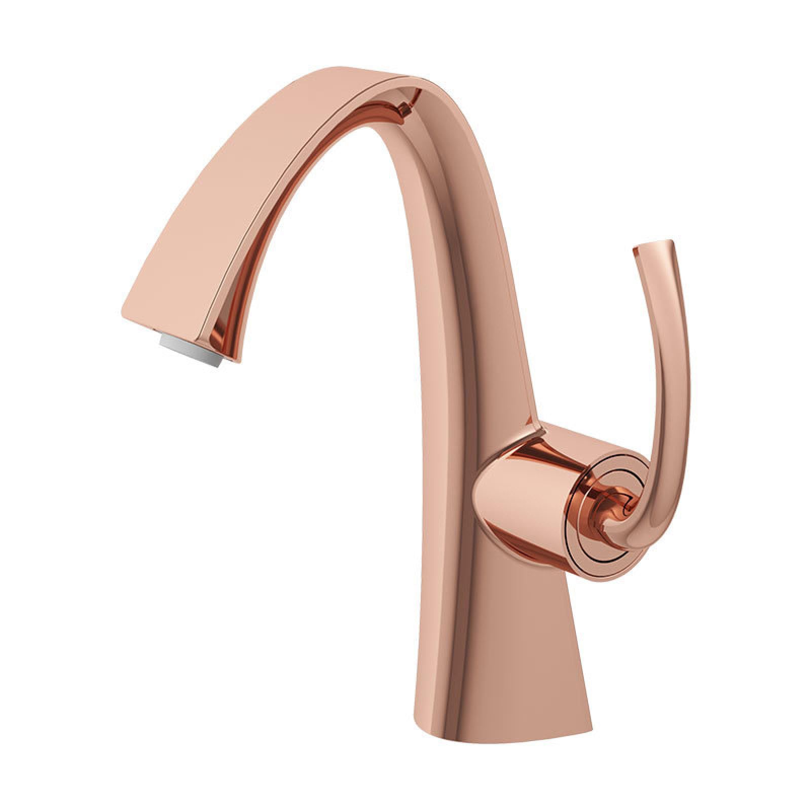 Fanjubei Rose Gold Bathroom Copper Hot And Cold Basin Faucet,