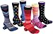 Marino Dress Socks for Men, Funky Color Patterned Design Cotton Socks - Color 6 - Size 10-13 - 6 Pack