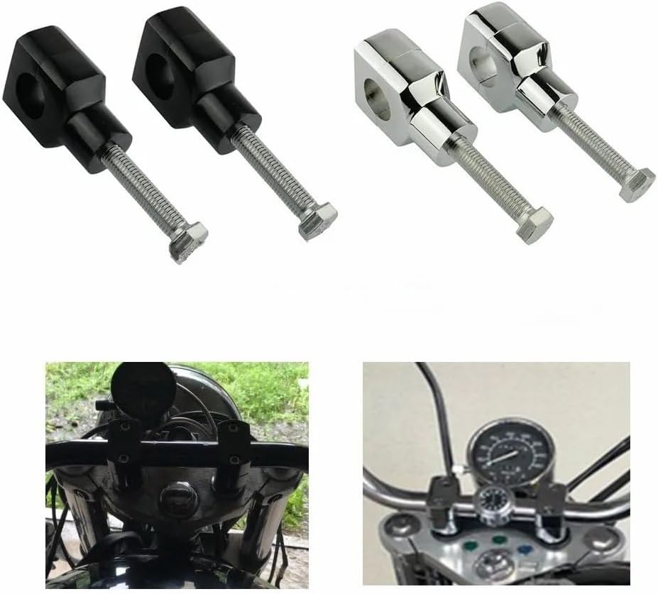 Motorcycle Handlebar Risers Handlebar Riser Motorcycle For Harley For H&ONDA Shadow VLX 600 VTX1800 ACE 750(Chrome)