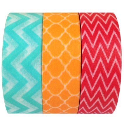 Wrapables Popsicle Pizzazz Japanese Washi Masking Tape, Set of 3