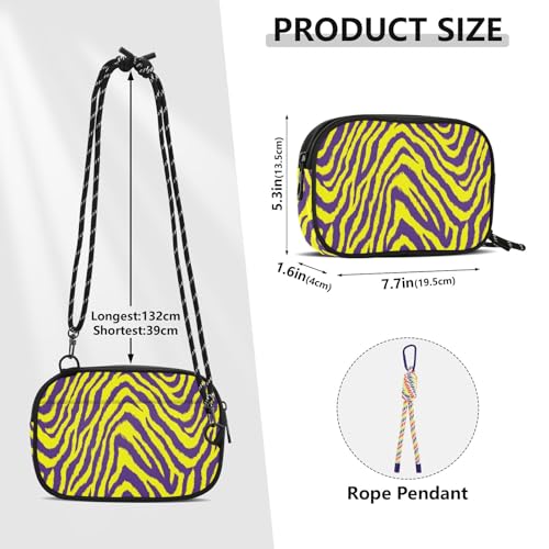 senya Cell Phone Purses Small Crossbody Bags Handbag Wallet for Women Mini Shoulder Bag Yellow Purple Zebra Pattern3