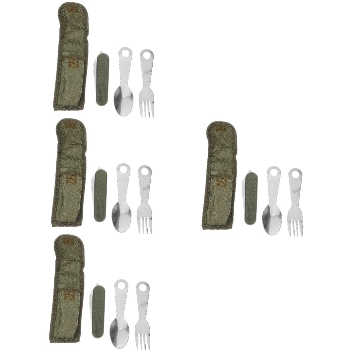 ibasenice 4 Ensembles Set de Couverts Acier Inoxydable Kit de Couteaux Cuillères pour Événements Ustensiles Ergonomiques Service de Table Polyvalent pour Réunions Familiales Banquets