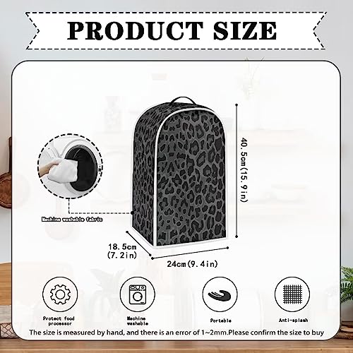 Image of Talayituse Black Leopard Print Blender Dust Cover, Fingerprint Protection Cover for Stand Mixer or Coffee Machine, Home Kitchen Appliance Cover for Stain Dust Resistant Supplies