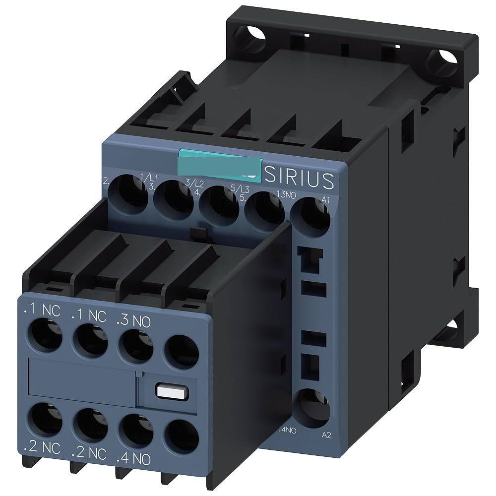 LDXMJZOT Contactor AC-3 9 A/4 kW/400V 3-Pole 24V DC 2NO+2NC Screw Connector 3RT2016-1BB44