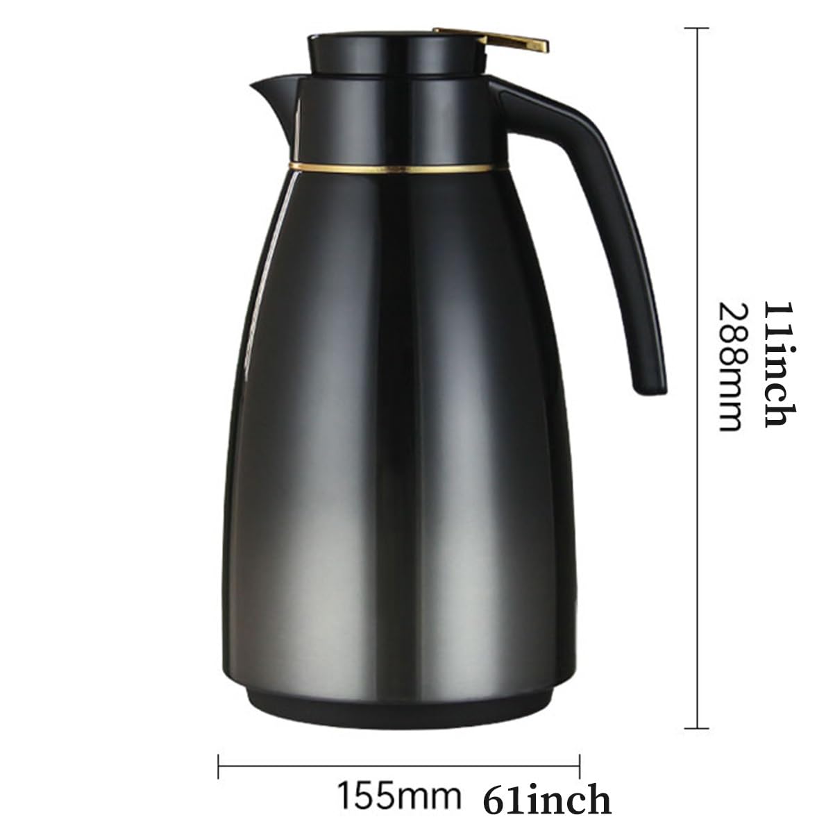 GIZNXBA Caraffa Termica 1,6 Litri, Caraffa di caffè in Acciaio Inox Isolata Termica, Caraffe di caffè A Fiaschetta Sottovuoto per Mantenere Liquidi Caldi E Freddi(/Brown)