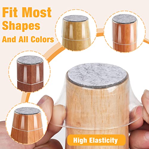 Chair Leg Floor Protectors - 24 Pcs Upgraded Silicone Chair Leg Sliders Felt Pads Furniture Cups Wood Floors Chair Socks Chair Covers Table Leg Caps For Round Square Furniture Feet Large 1.3"-2" #TOP2