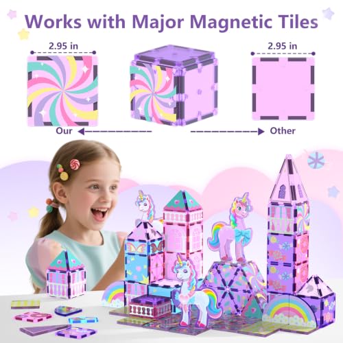 Image of GobiDex Magnetic Building Blocks Unicorn Toys for Girls Age 4-6