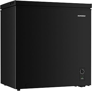 BANGSON 7.1 Cu.Ft Chest Freezer, Deep Freezer with Adjustable Thermostat, Top Open Door Freezer with Removable Basket, Quiet Operation, Ideal for Kitchen/Apartment/Office,Black