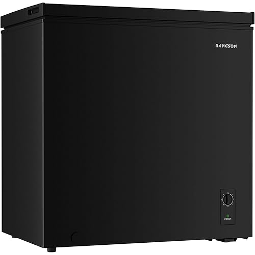 BANGSON 7.1 Cu.Ft Chest Freezer, Deep Freezer with Adjustable Thermostat, Top Open Door Freezer with Removable Basket, Quiet Operation, Ideal for Kitchen/Apartment/Office,Black