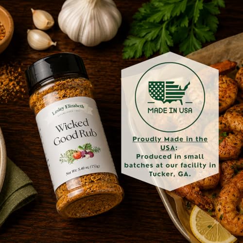 Image of Lesley Elizabeth Wicked Good Rub - All-Purpose Gourmet BBQ & Grill Seasoning for Chicken, Beef, Pork & Vegetables | Bold Flavor Spice Blend for Cooking & Roasting