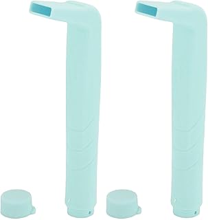 2 Pcs Hiccup Straw Small Hole Flat Mouth Reusable Stop Hiccups Straw for Adults Kids (Aquamarine)