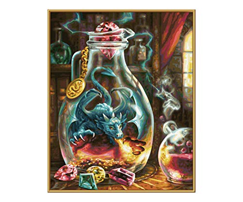 Schipper 609130845 Malen nach Zahlen - Der Drache - Bilder malen für Erwachsene, inklusive Pinsel und Acrylfarben, 40 x 50 cm – Bild 4