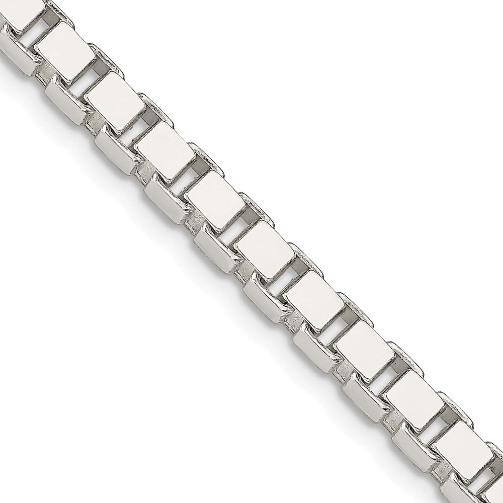 Diamond2Deal Sterling Silver 4.5mm Box Chain Necklace