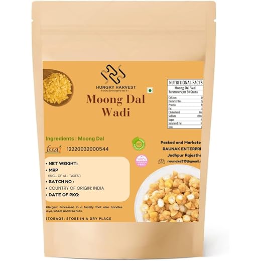 Hungry Harvest Homemade Moong Dal Wadi Mangori Wadian Moong Dal Vadi Badi Pack of 200 Gram