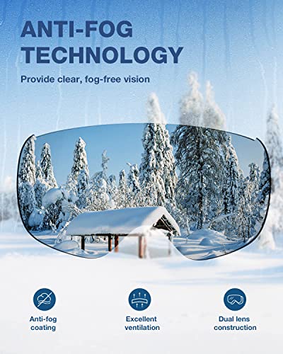 Zionor X4 Pro Ski Goggles - Magnetic Snowboard Goggles - Interchangeable Lens Snow Goggles - Anti-Fog Uv Protection For Men Women (Vlt 62% Silver Lens) #TOP5